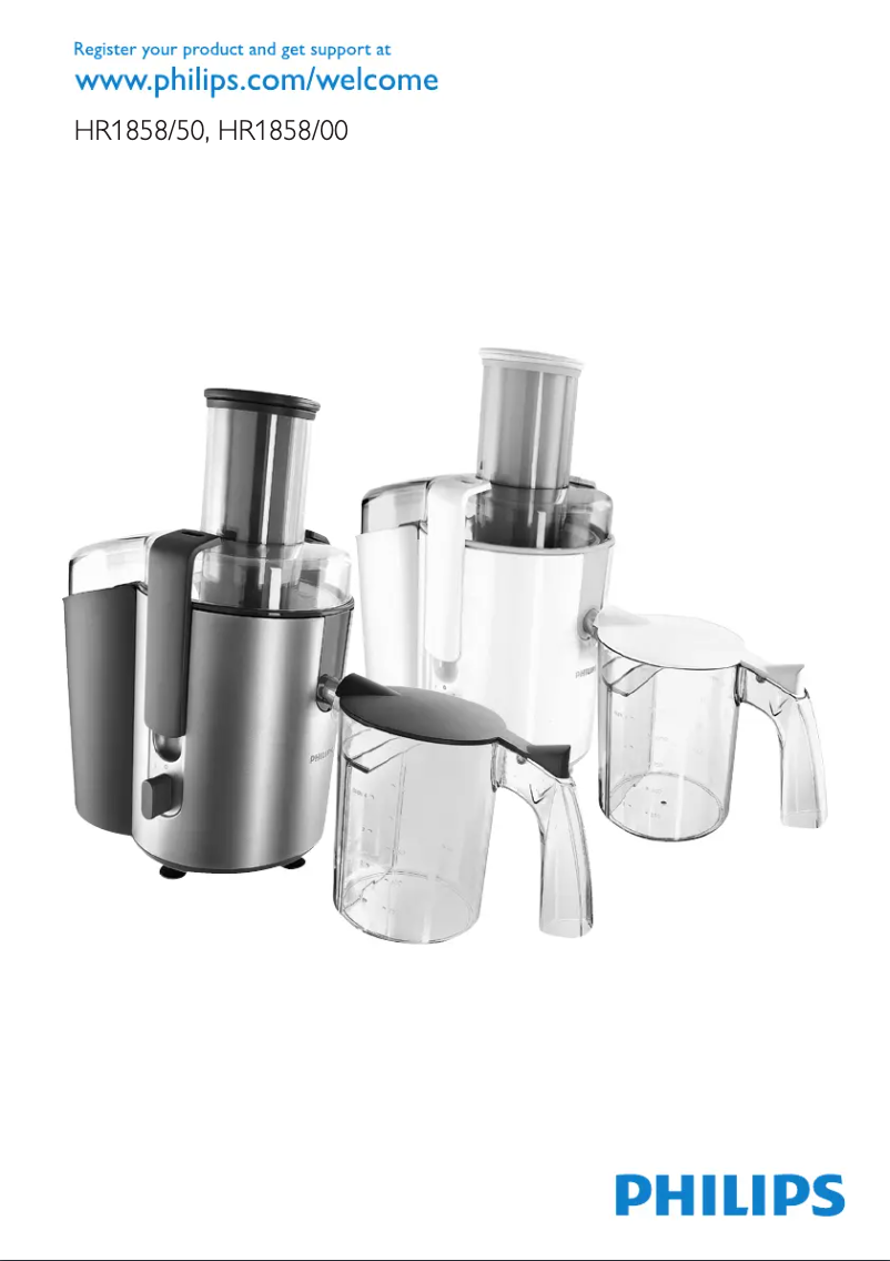 Page 1 de la notice Manuel utilisateur Philips Pure Essentials Collection HR1858