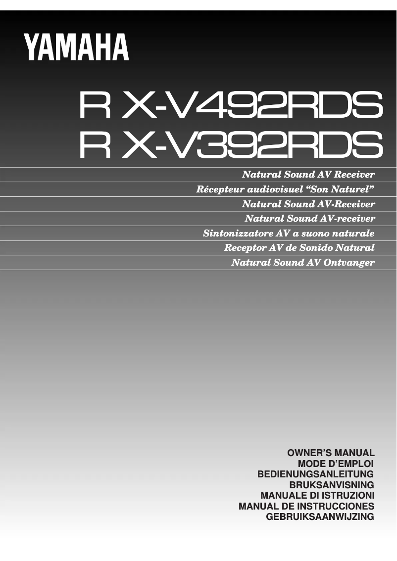 Page n°1 - Manuel utilisateur Yamaha RX-V492RDS