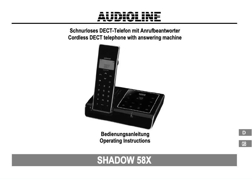 Page n°1 - Manuel utilisateur Audioline Shadow 582