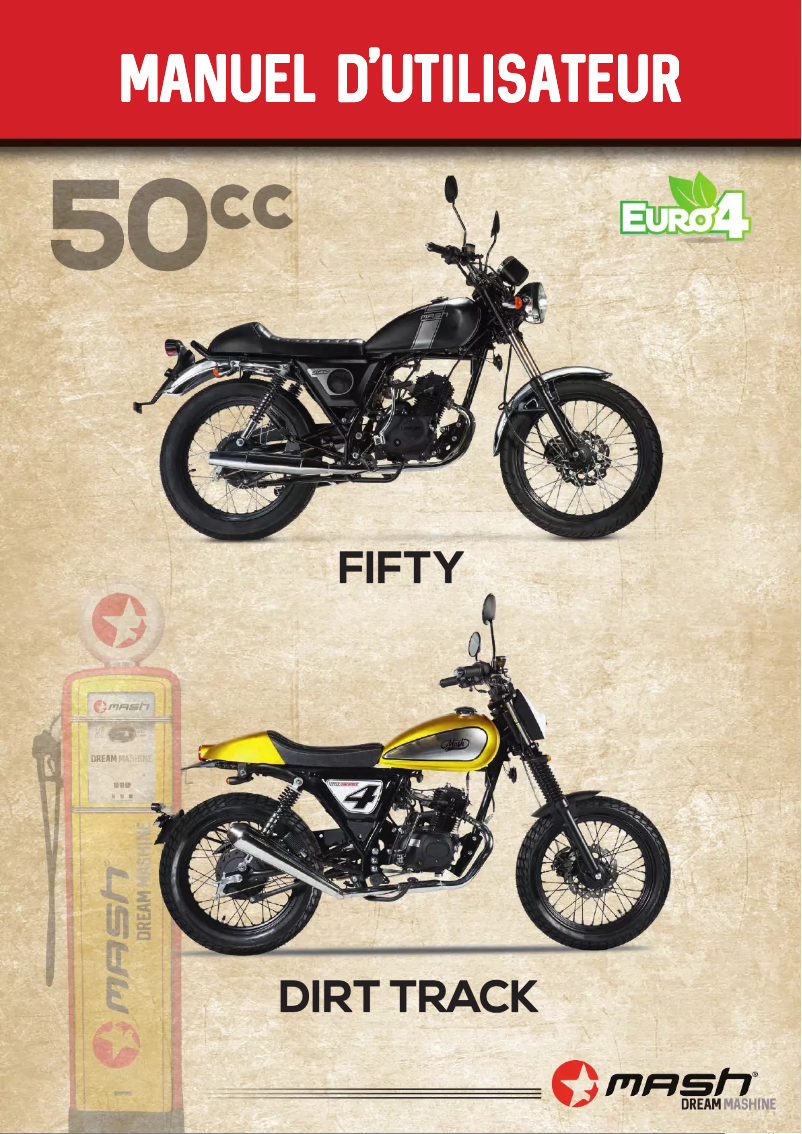 Image de la première page du manuel de l'appareil Fifty 50cc (2018)