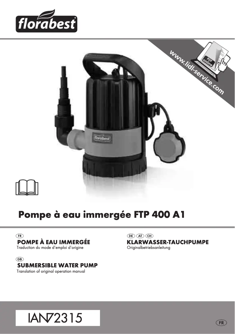 Page 1 de la notice Manuel utilisateur Florabest FTP 400 A1