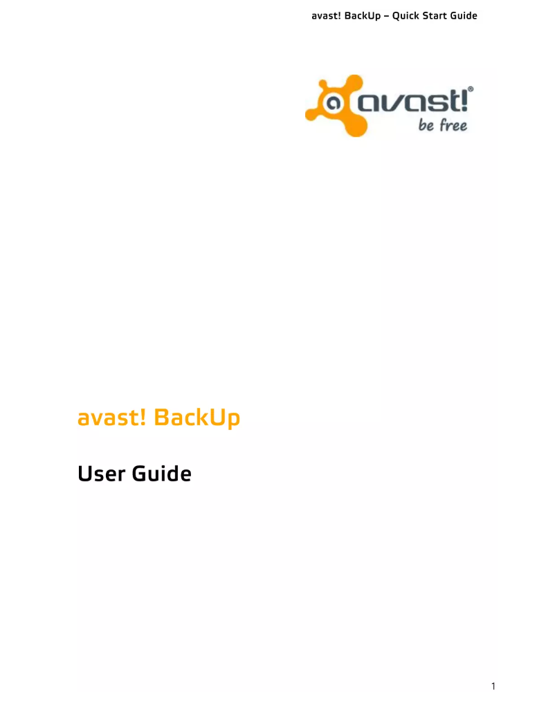 Page n°1 - Manuel utilisateur Avast BackUp