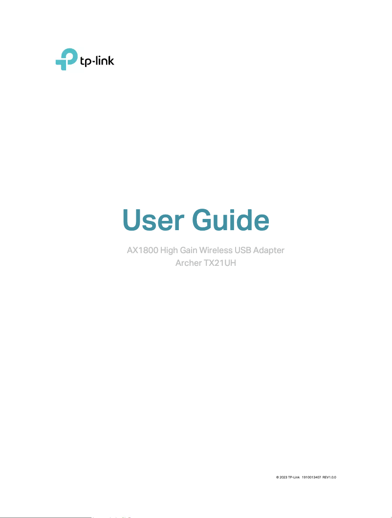 Page 1 de la notice Manuel utilisateur TP-Link Archer TX21UH