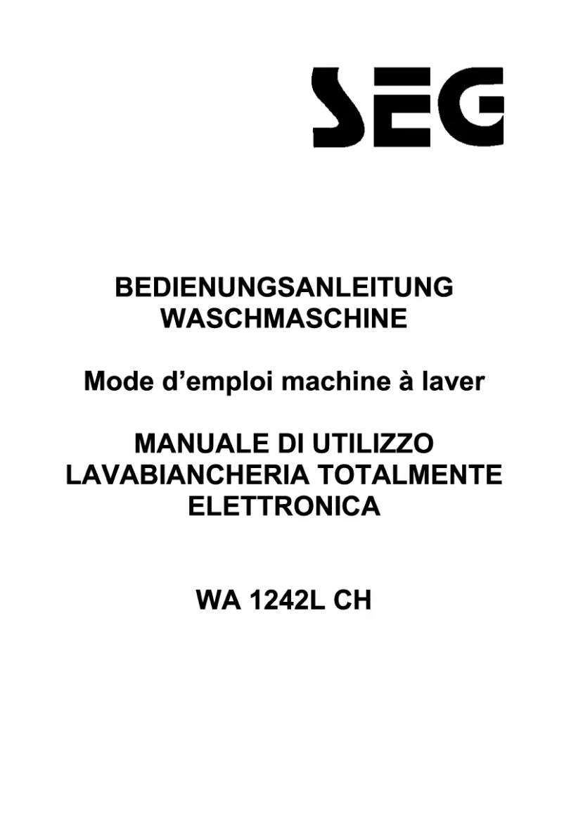 Page 1 de la notice Manuel utilisateur SEG WA 1242L CH