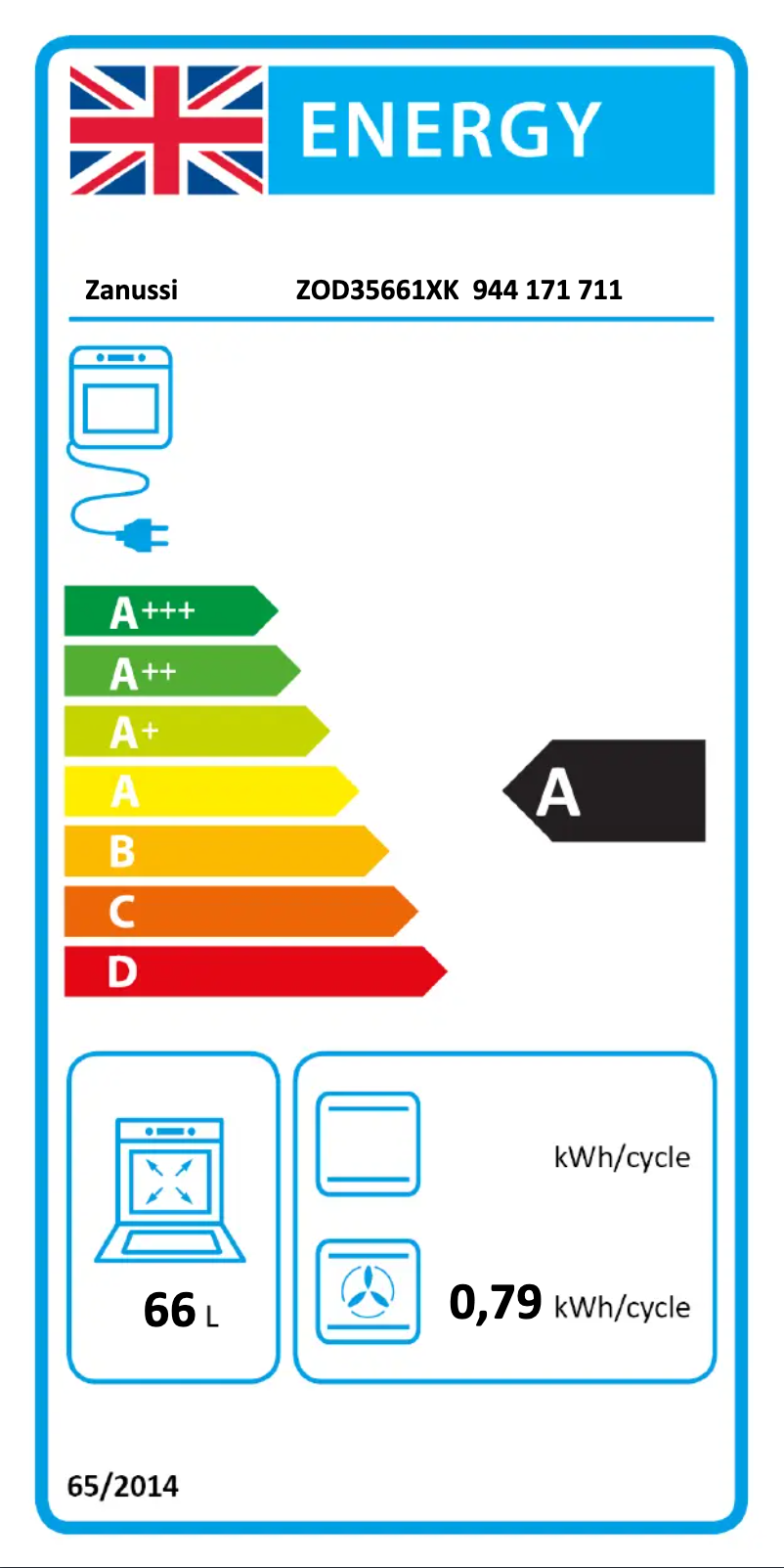 Page n°1 - Label énergétique Zanussi ZOD35661XK