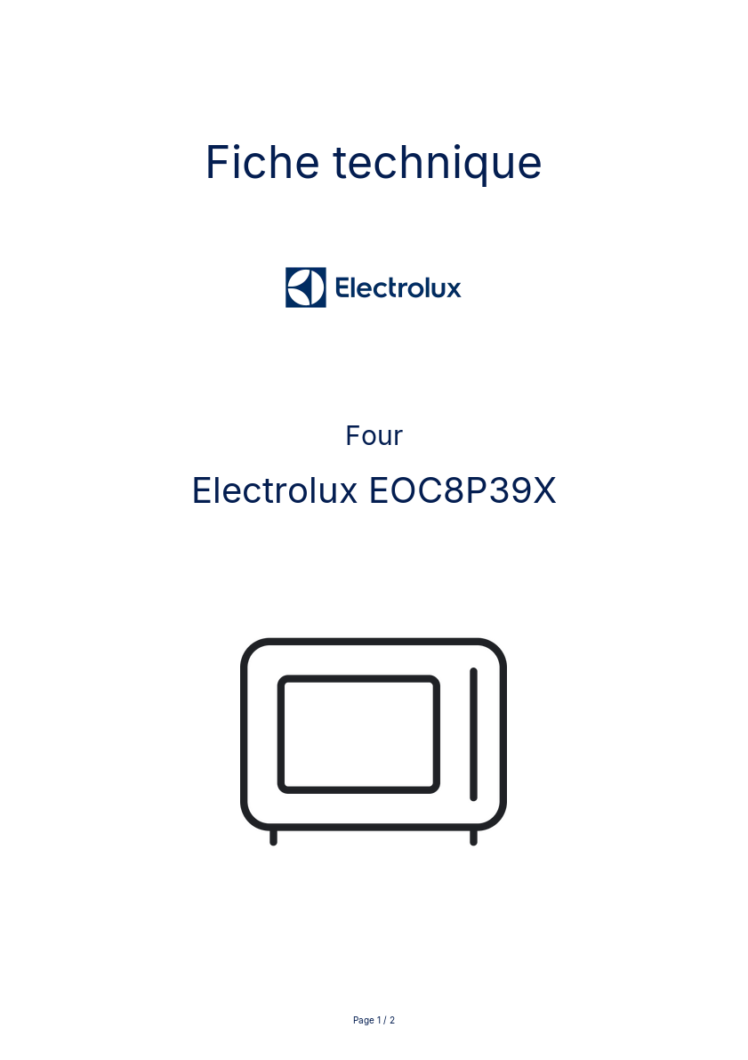 Image de la première page du manuel de l'appareil EOC8P39X