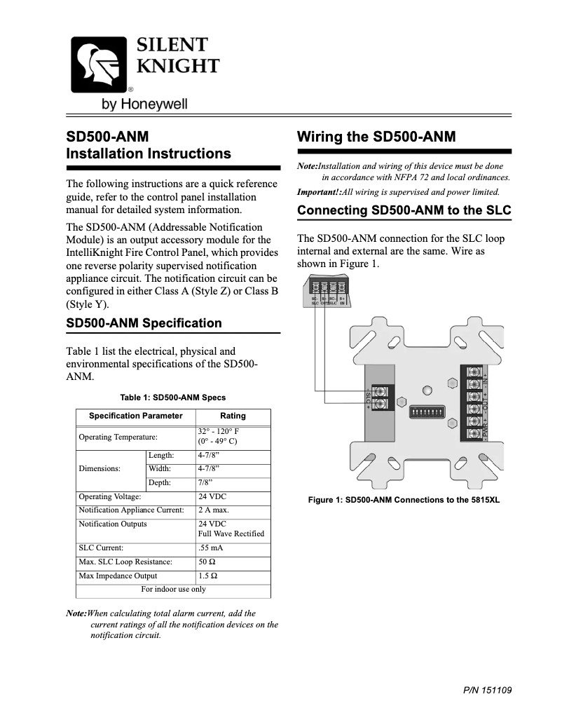 Image de la première page du manuel de l'appareil SD500-ANM