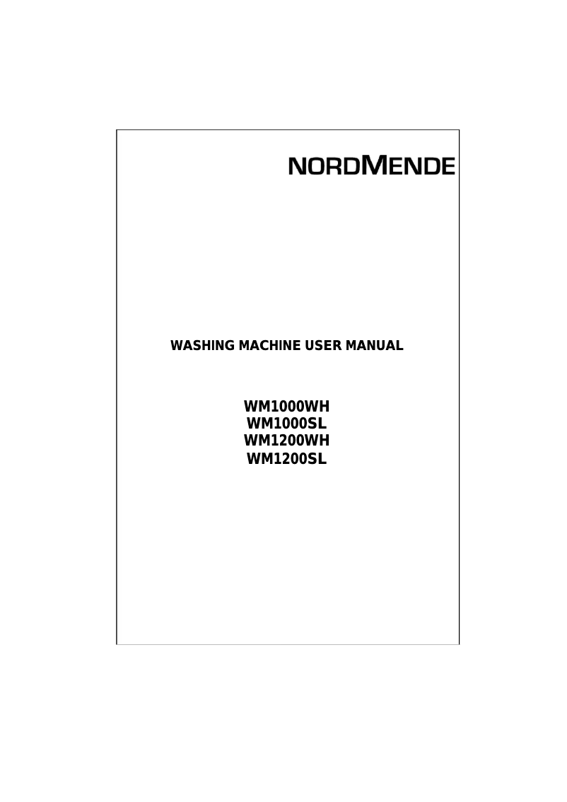 Page n°1 - Manuel utilisateur Nordmende WM1200WH