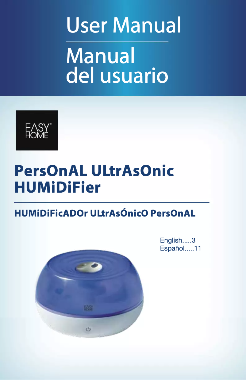 Page 1 de la notice Manuel utilisateur Easy Home Personal Ultrasonic Humidifier CF-2500