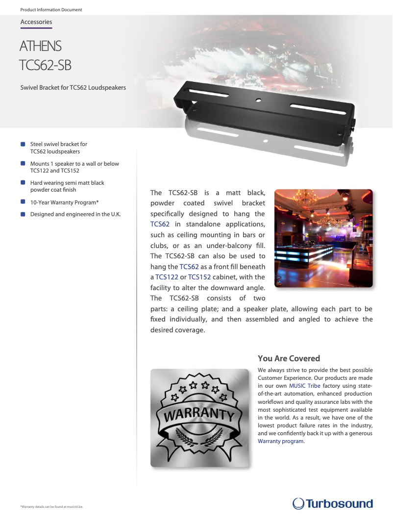 Page n°1 - Fiche technique Turbosound TCS62-SB