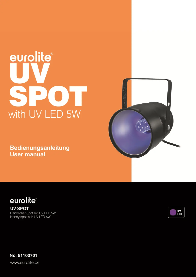 Page 1 de la notice Manuel utilisateur Eurolite UV 5
