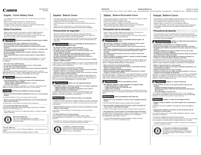 Imagen de la primera página del manual del dispositivo NB-13L