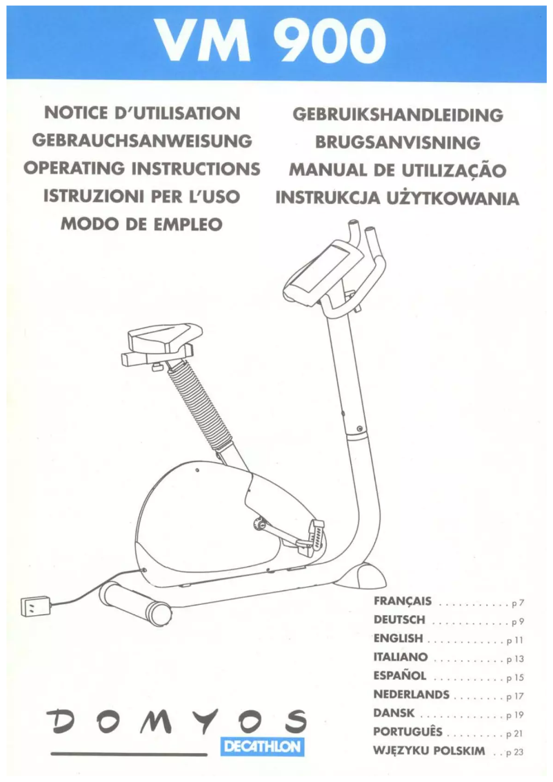 Page n°1 - Manuel utilisateur Domyos VM 900