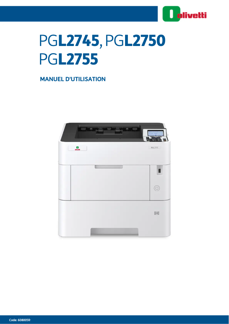 Image de la première page du manuel de l'appareil PGL2750