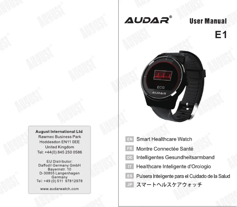 Page n°1 - Manuel utilisateur Audar E1