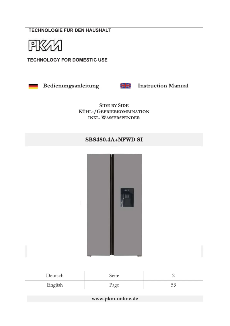 Page 1 de la notice Manuel utilisateur PKM SBS480.4A+NFWD SI