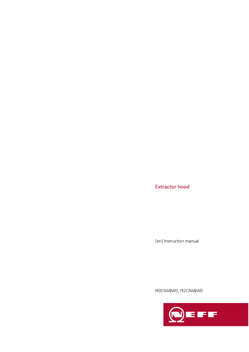 Page n°1 - Manuel d'utilisation et d'entretien Neff I90CN48W0