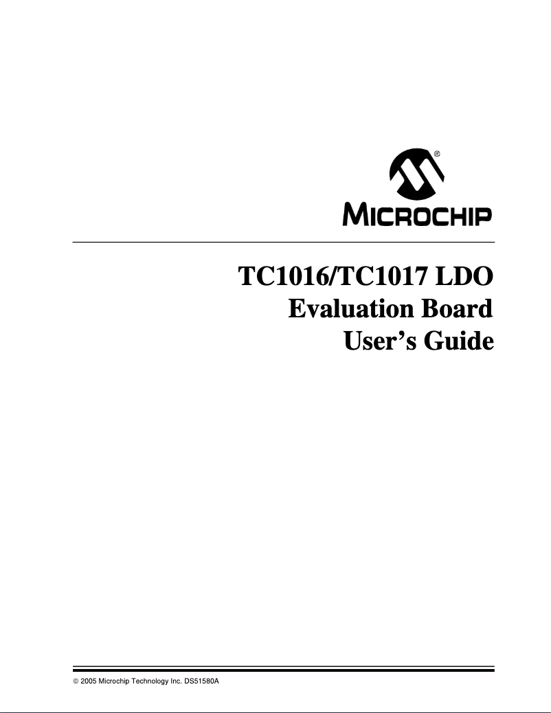 Página 1 del manual Manual de usuario Microchip TC1016/TC1017
