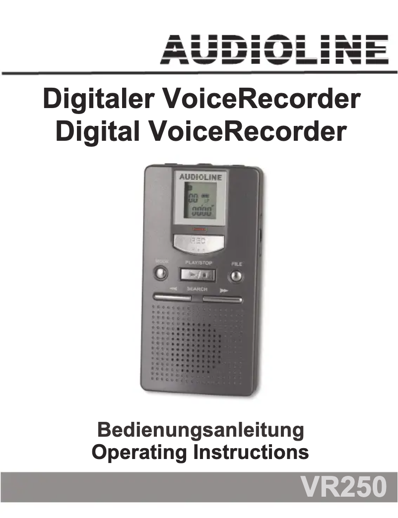 Image de la première page du manuel de l'appareil VR250