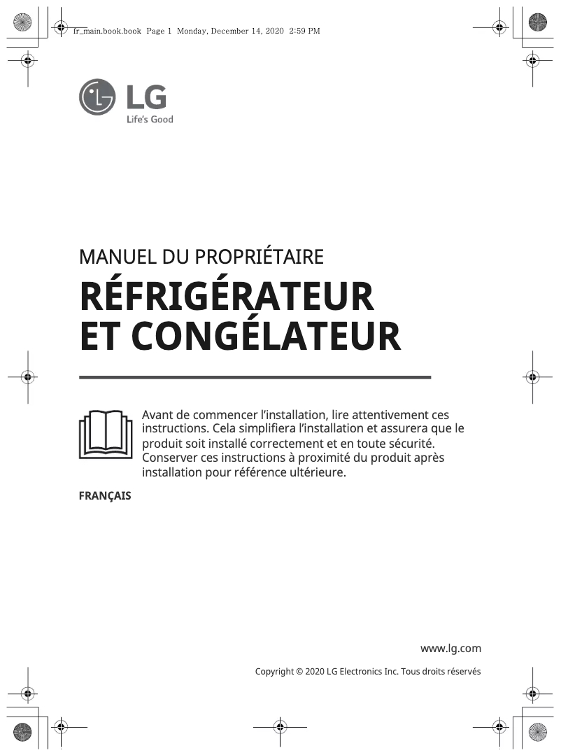 Image de la première page du manuel de l'appareil GR-Q29FTQKL