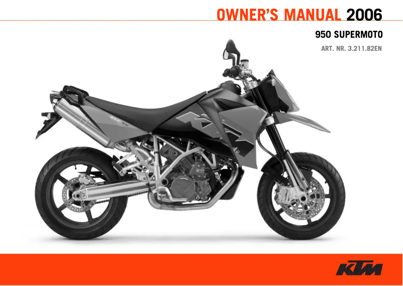 Image de la première page du manuel de l'appareil 950 Supermoto (2006)