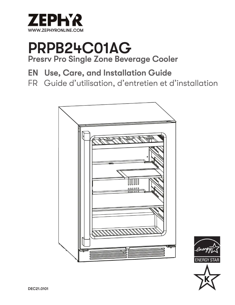 Image de la première page du manuel de l'appareil Presrv PRPB24C01AG
