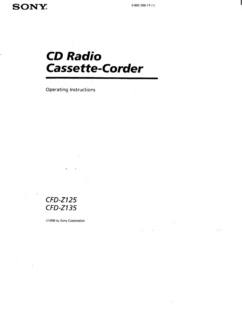 Image de la première page du manuel de l'appareil CFD-Z135