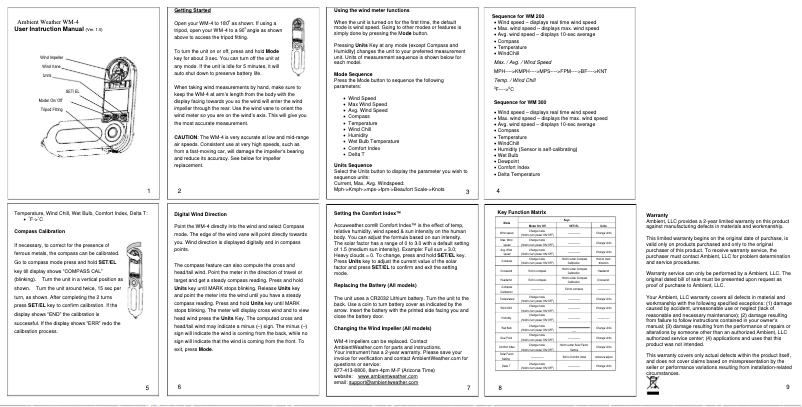 Page 1 de la notice Manuel utilisateur Ambient Weather WM-4
