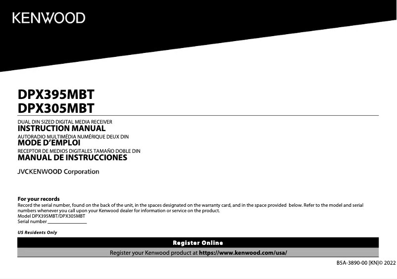 Imagen de la primera página del manual del dispositivo DPX305MBT
