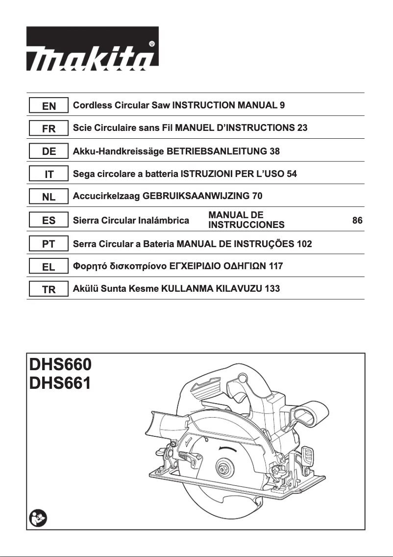 Page 1 de la notice Manuel utilisateur Makita DHS660RTJ