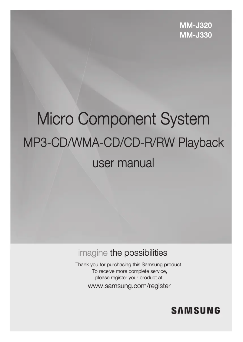 Page n°1 - Manuel utilisateur Samsung MM-J330