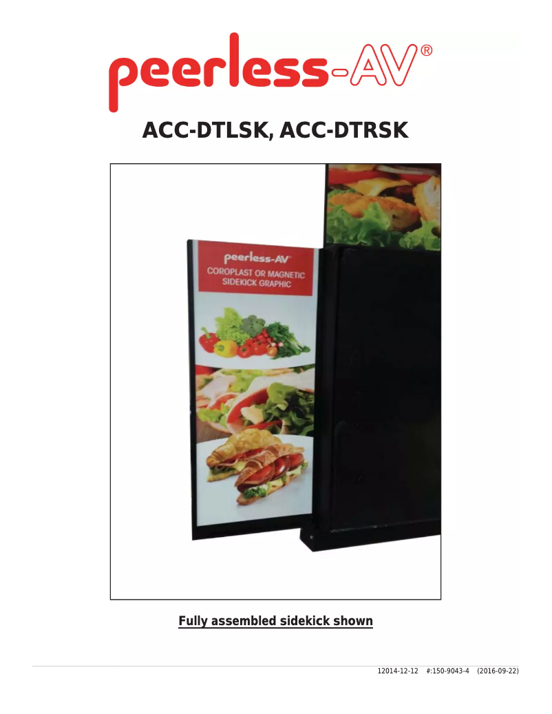 Page n°1 - Manuel utilisateur Peerless-AV ACC-DTRSK