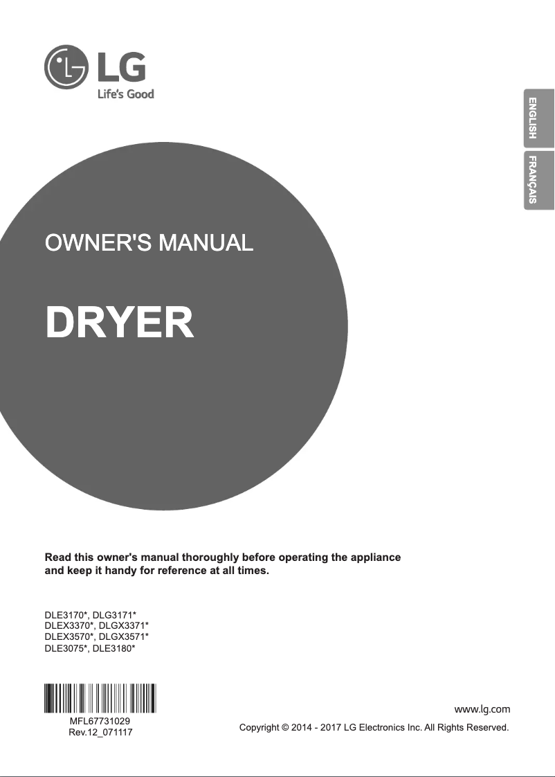 Page n°1 - Manuel utilisateur LG DLEX3370V