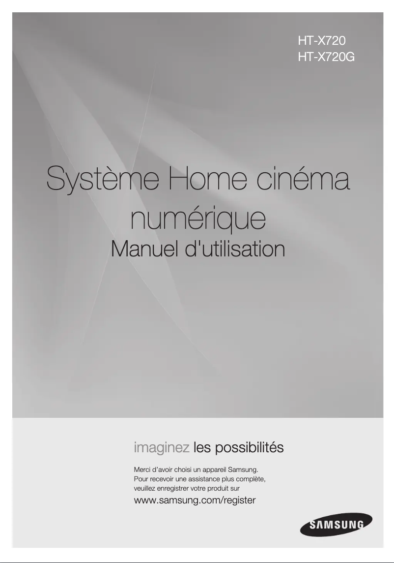 Page 1 de la notice Manuel utilisateur Samsung HT-X720