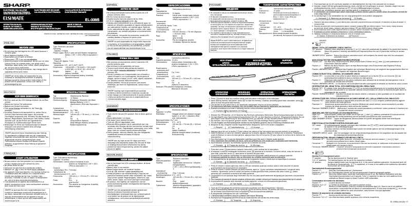 Page 1 de la notice Manuel utilisateur Sharp EL-339HB