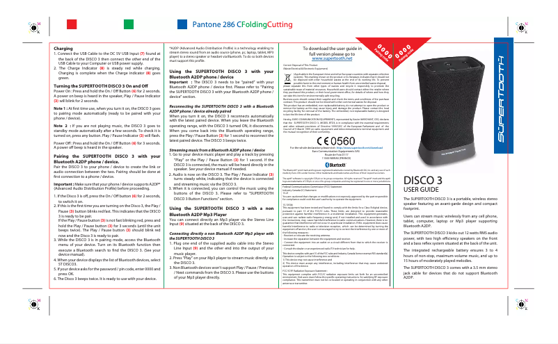 Imagen de la primera página del manual del dispositivo Disco 3