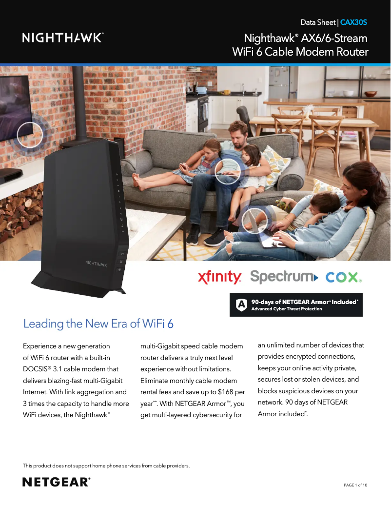 Page 1 de la notice Fiche technique Netgear Nighthawk AX6 CAX30S