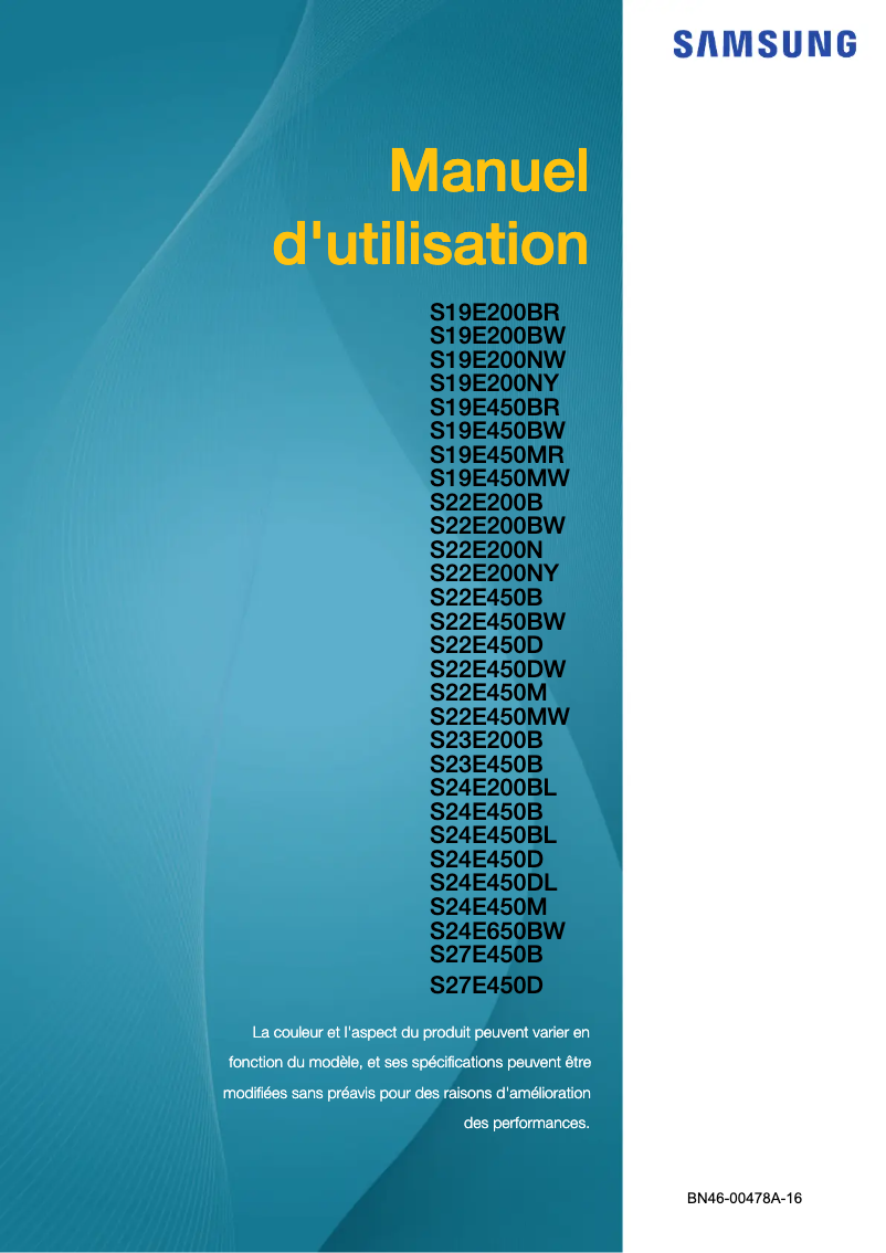 Page n°1 - Manuel utilisateur Samsung S27E450D