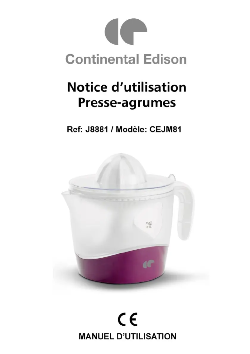 Image de la première page du manuel de l'appareil CEJM81