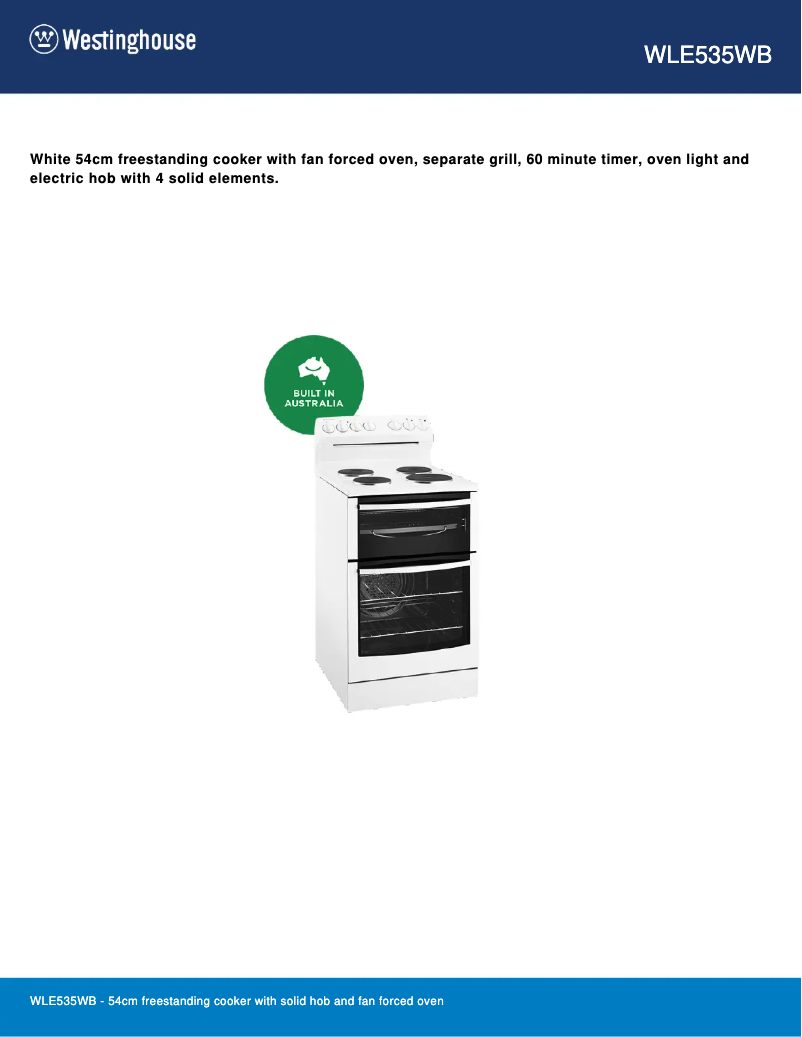 Image de la première page du manuel de l'appareil WLE535WB