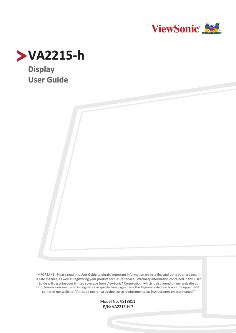 Image de la première page du manuel de l'appareil VA2215-H-7