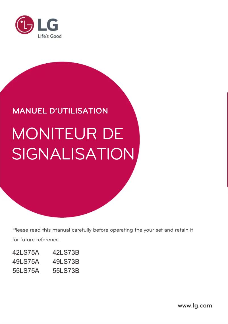 Page n°1 - Manuel utilisateur LG 49LS73B