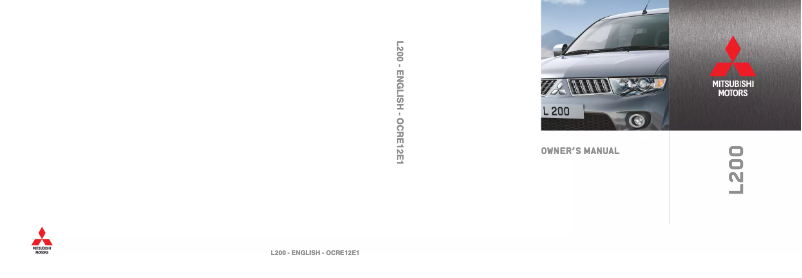 Page 1 de la notice Manuel utilisateur Mitsubishi L200 (2012)