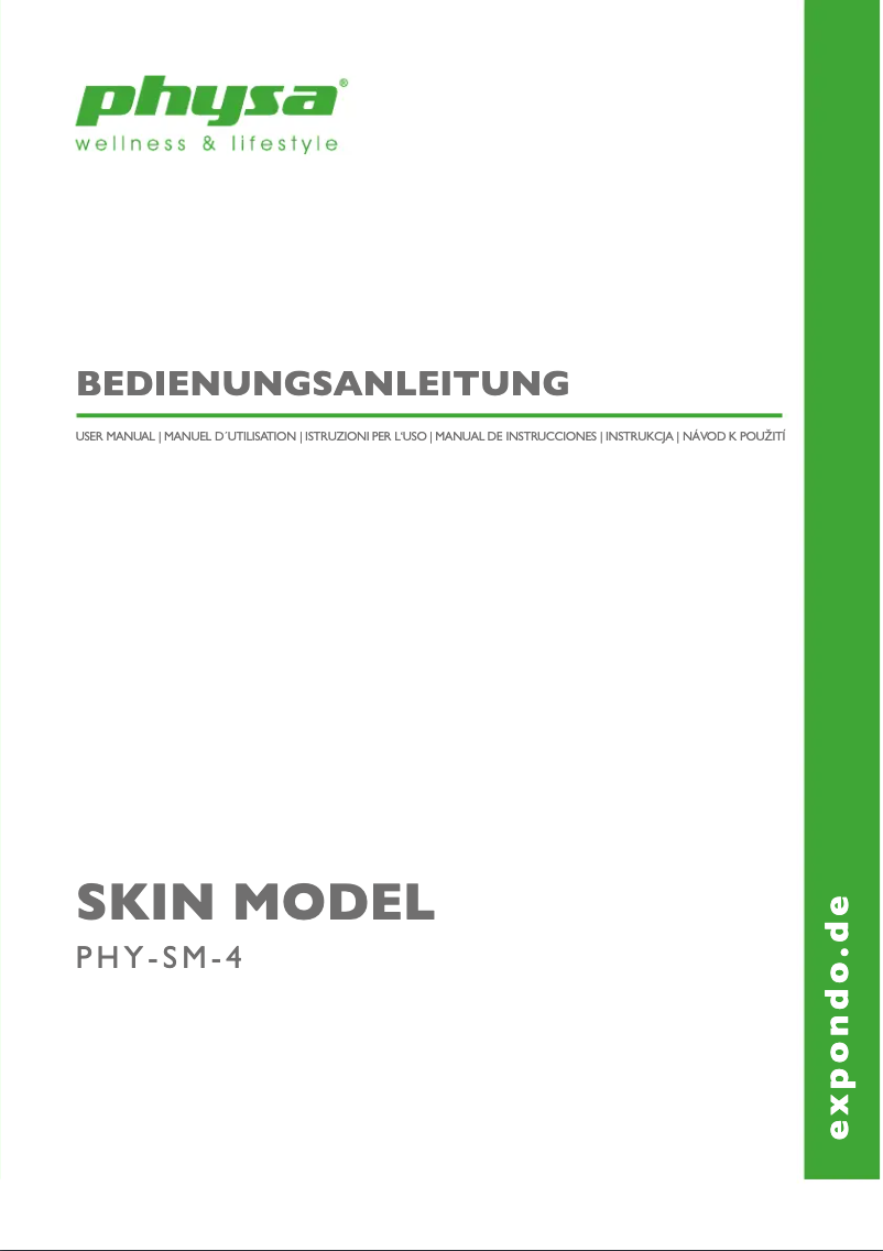 Page n°1 - Manuel utilisateur Physa PHY-SM-4
