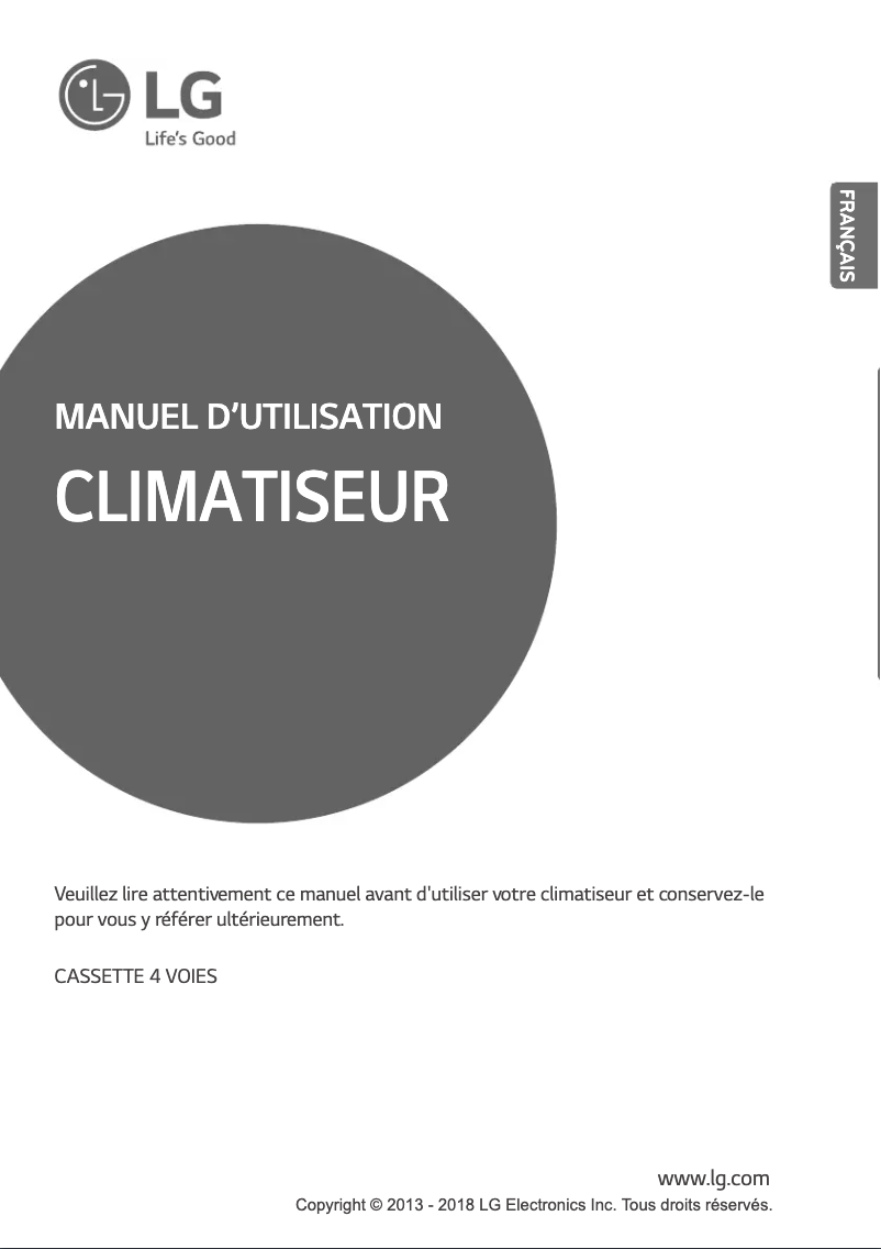 Page n°1 - Manuel utilisateur LG AMNW12GTRA1