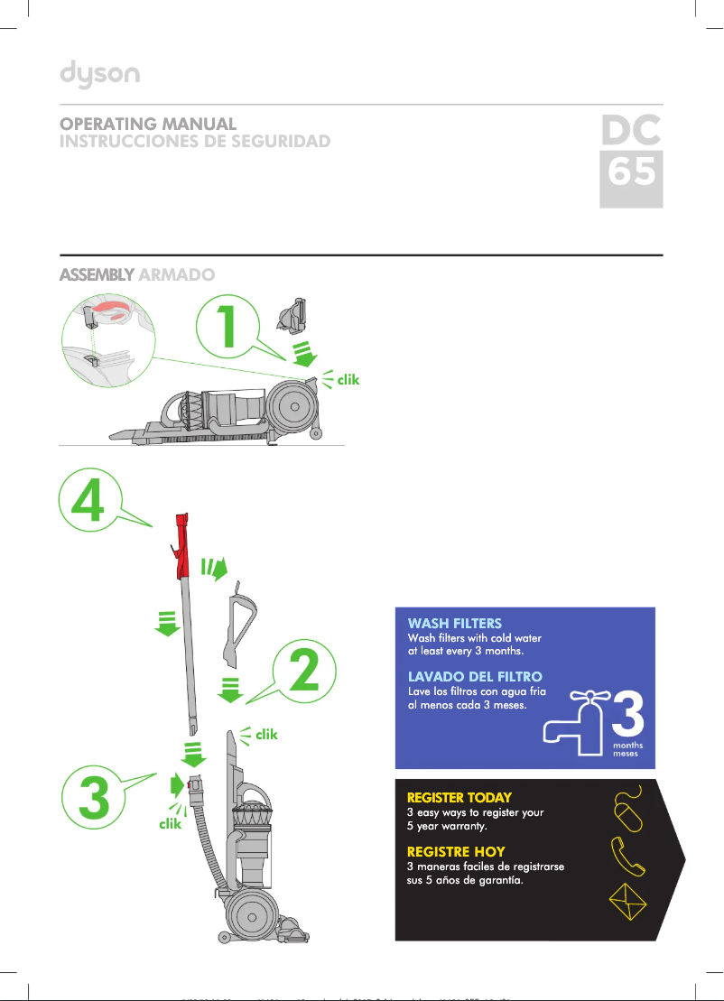 Page 1 de la notice Manuel utilisateur Dyson DC65