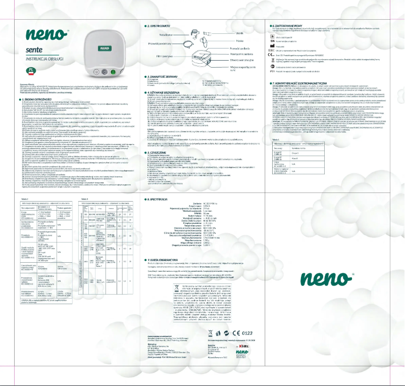 Page 1 de la notice Manuel utilisateur Neno SENTE