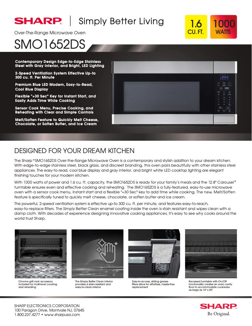 Page n°1 - Fiche technique Sharp SMO1652DS