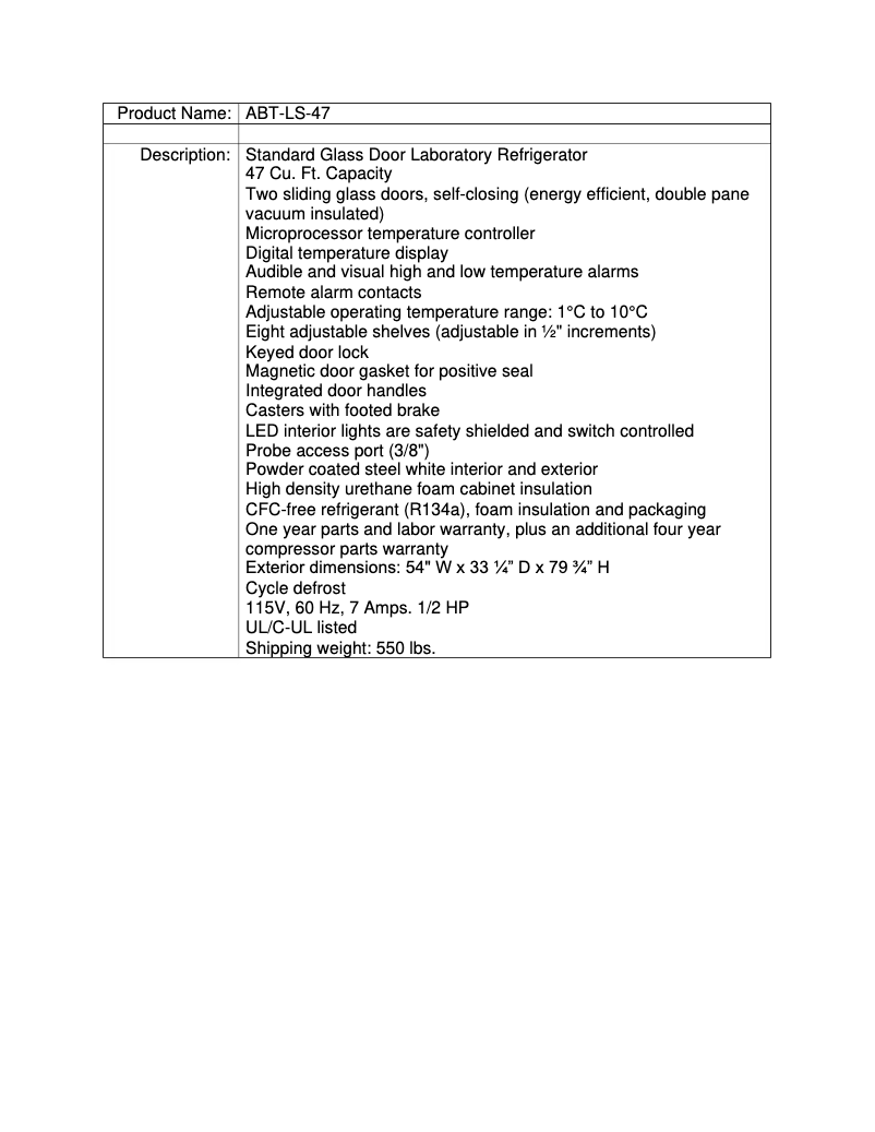 Page 1 de la notice Manuel utilisateur American BioTech Supply ABT-LS-47