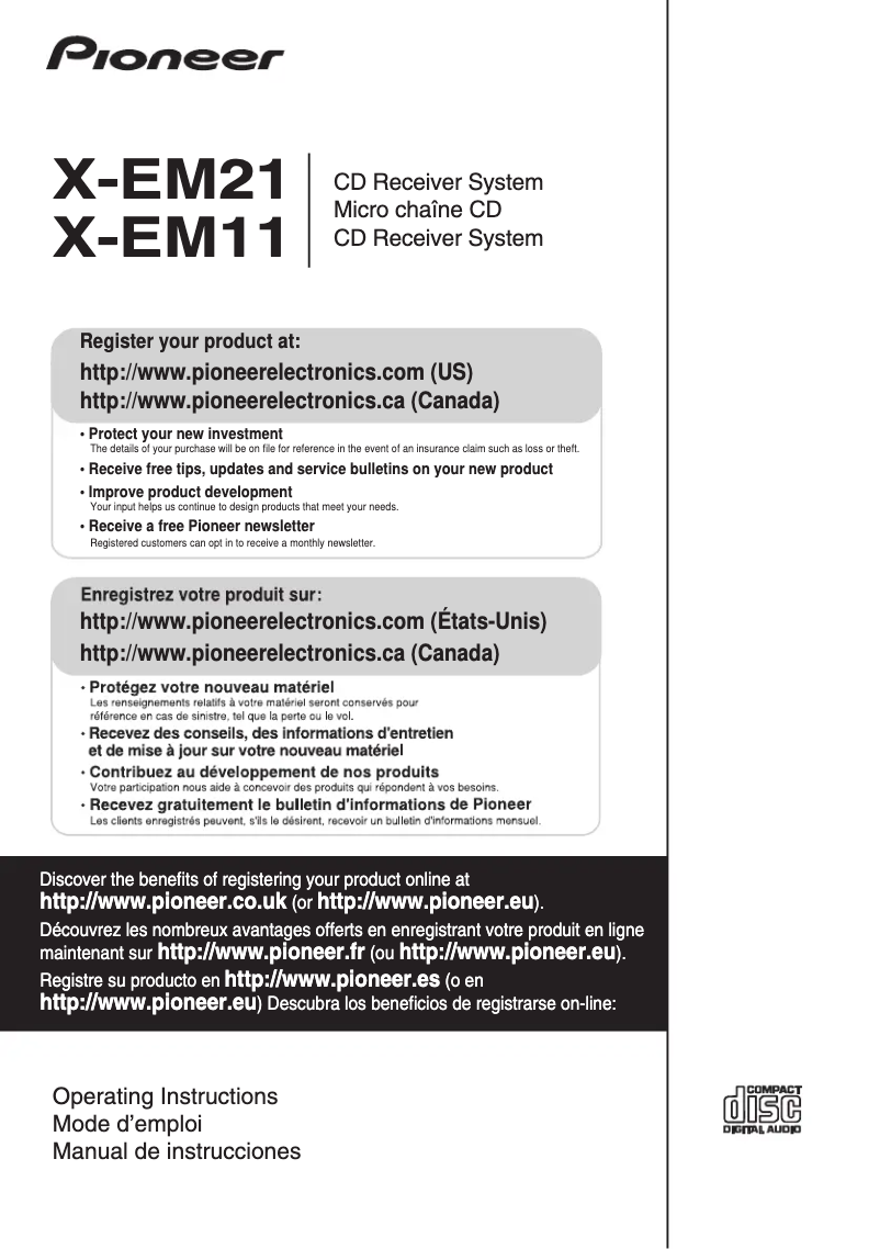 Image de la première page du manuel de l'appareil XEM21